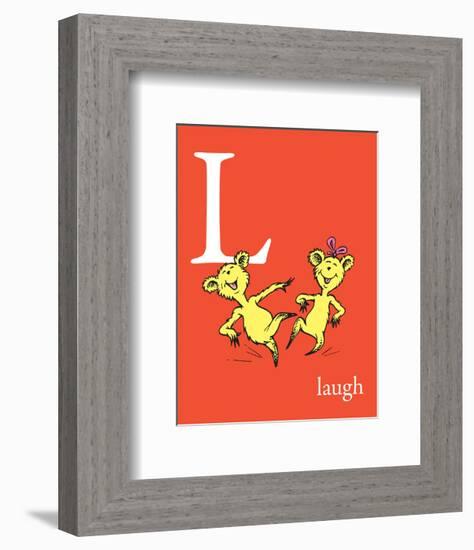 L is for Laugh (red)-Theodor (Dr. Seuss) Geisel-Framed Art Print