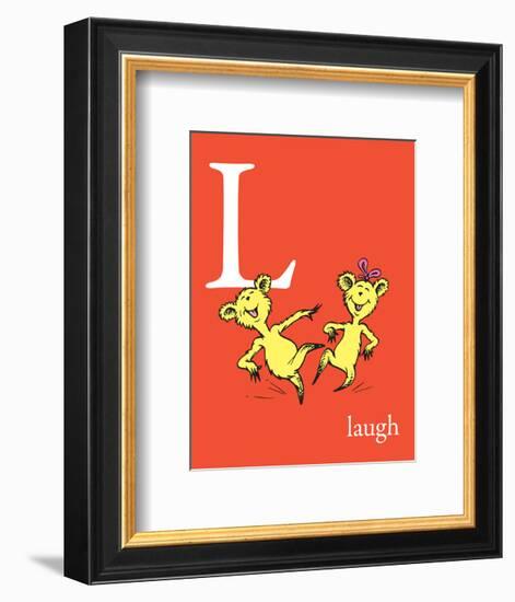 L is for Laugh (red)-Theodor (Dr. Seuss) Geisel-Framed Art Print