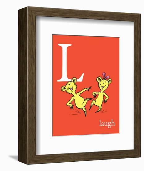 L is for Laugh (red)-Theodor (Dr. Seuss) Geisel-Framed Art Print