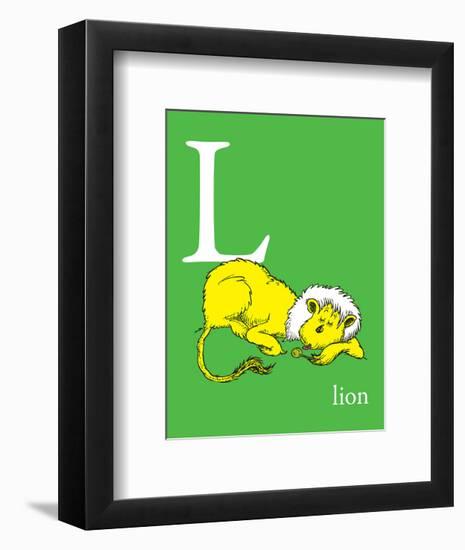 L is for Lion (green)-Theodor (Dr. Seuss) Geisel-Framed Art Print