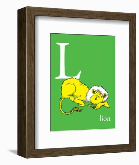 L is for Lion (green)-Theodor (Dr. Seuss) Geisel-Framed Art Print