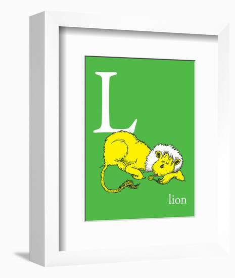 L is for Lion (green)-Theodor (Dr. Seuss) Geisel-Framed Art Print