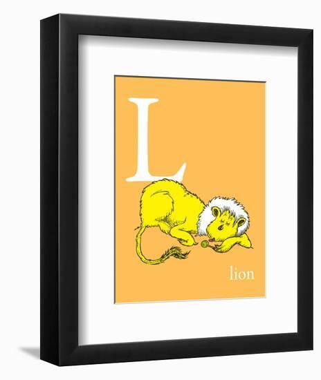 L is for Lion (orange)-Theodor (Dr. Seuss) Geisel-Framed Art Print