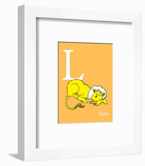 L is for Lion (orange)-Theodor (Dr. Seuss) Geisel-Framed Art Print