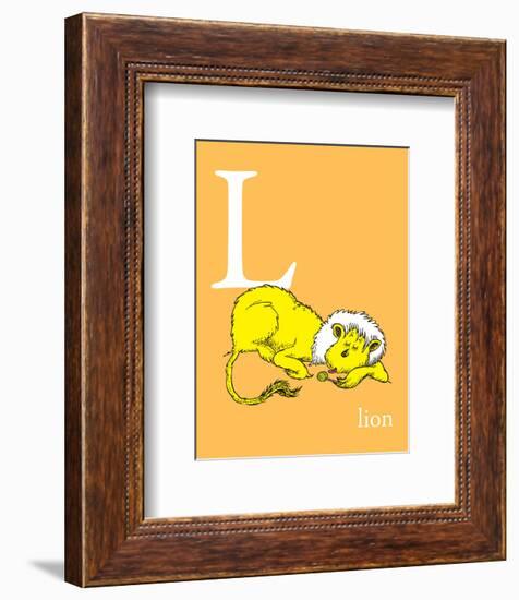 L is for Lion (orange)-Theodor (Dr. Seuss) Geisel-Framed Art Print