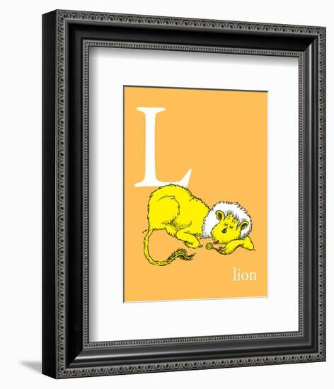 L is for Lion (orange)-Theodor (Dr. Seuss) Geisel-Framed Art Print