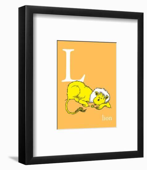 L is for Lion (orange)-Theodor (Dr. Seuss) Geisel-Framed Art Print