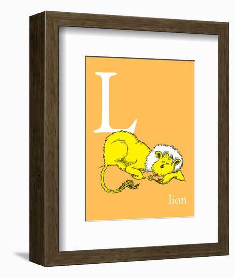 L is for Lion (orange)-Theodor (Dr. Seuss) Geisel-Framed Art Print