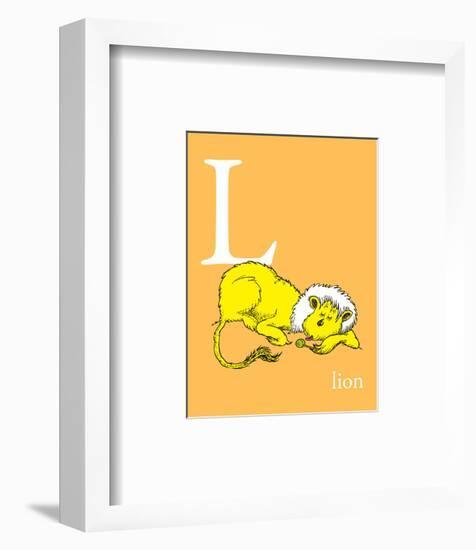 L is for Lion (orange)-Theodor (Dr. Seuss) Geisel-Framed Art Print