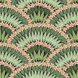 Vector Seamless Pattern of Hand Drawn Tropical Pink Flowers and Green Leaves on a Black Background-L Kramer-Premium Giclee Print