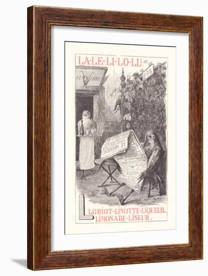 L: LA LE LI LO LU - Loriot - Linotte - Liquor - Lemonade — Eyeliner 1.1879 (Engraving)-Fortune Louis Meaulle-Framed Giclee Print