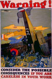 World War I American Homefront Aircraft Production War Work Poster, 1917 by L^n^ Britton