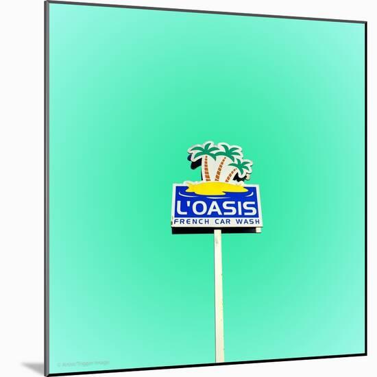 L'Oasis Car Wash Sign in America-Salvatore Elia-Mounted Photographic Print