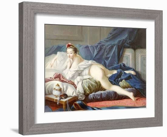 L'Odalisque Brune-Francois Boucher-Framed Giclee Print