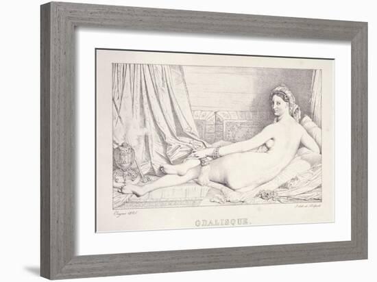 L'Odalisque Couchee, 1825-Jean Auguste Dominique Ingres-Framed Giclee Print