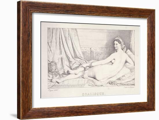 L'Odalisque Couchee, 1825-Jean Auguste Dominique Ingres-Framed Giclee Print