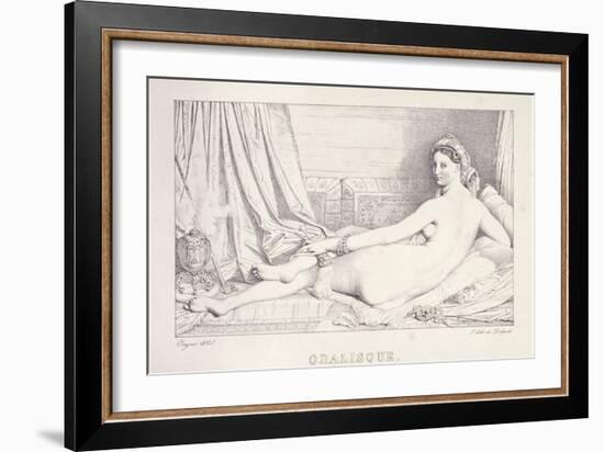 L'Odalisque Couchee, 1825-Jean Auguste Dominique Ingres-Framed Giclee Print