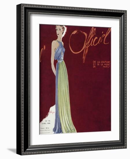 L'Officiel, April 1936 - Madeleine Vionnet-Lbenigni-Framed Art Print