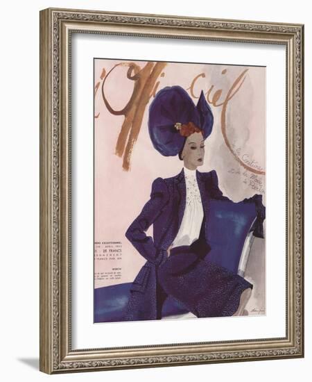 L'Officiel, April 1942 - Worth-Lbenigni-Framed Art Print