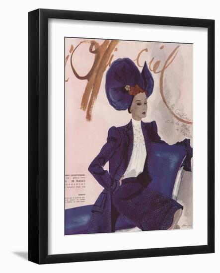 L'Officiel, April 1942 - Worth-Lbenigni-Framed Art Print