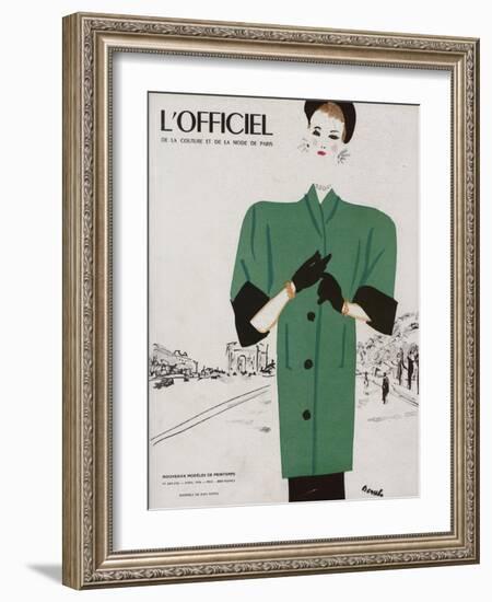 L'Officiel, April 1946 - Ensemble de Patou-Benito-Framed Art Print