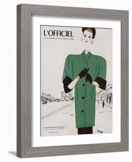 L'Officiel, April 1946 - Ensemble de Patou-Benito-Framed Art Print