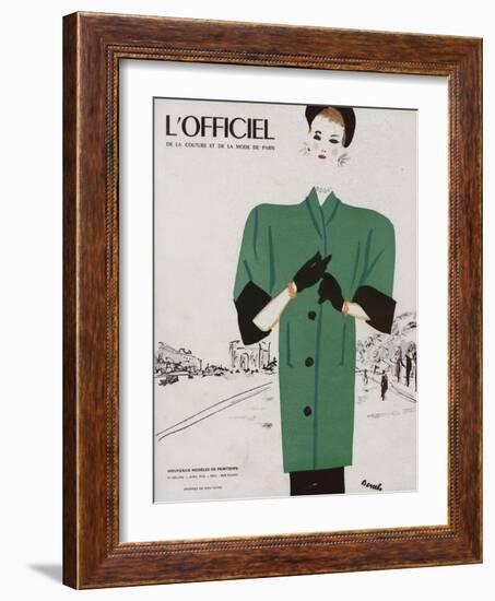 L'Officiel, April 1946 - Ensemble de Patou-Benito-Framed Art Print