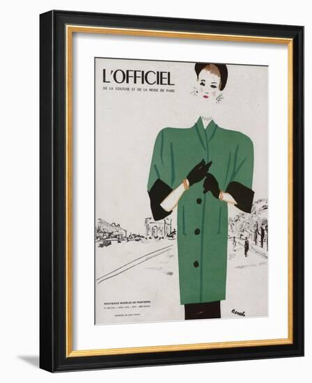 L'Officiel, April 1946 - Ensemble de Patou-Benito-Framed Art Print