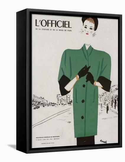 L'Officiel, April 1946 - Ensemble de Patou-Benito-Framed Stretched Canvas