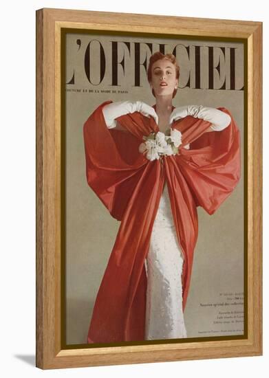 L'Officiel, April 1951 - Ensemble de Balenciaga-Philippe Pottier-Framed Stretched Canvas