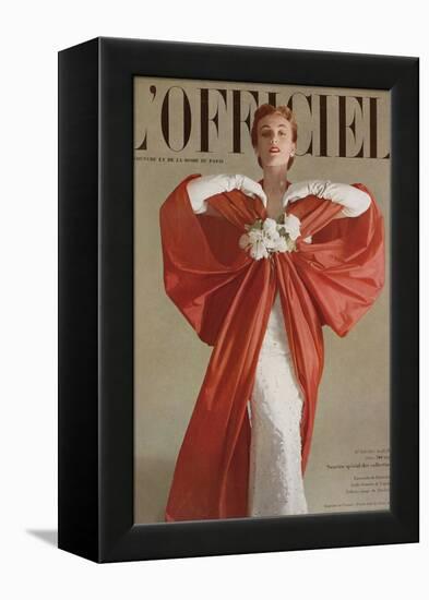 L'Officiel, April 1951 - Ensemble de Balenciaga-Philippe Pottier-Framed Stretched Canvas