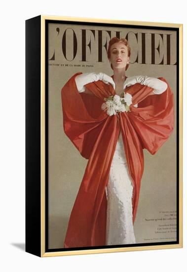 L'Officiel, April 1951 - Ensemble de Balenciaga-Philippe Pottier-Framed Stretched Canvas