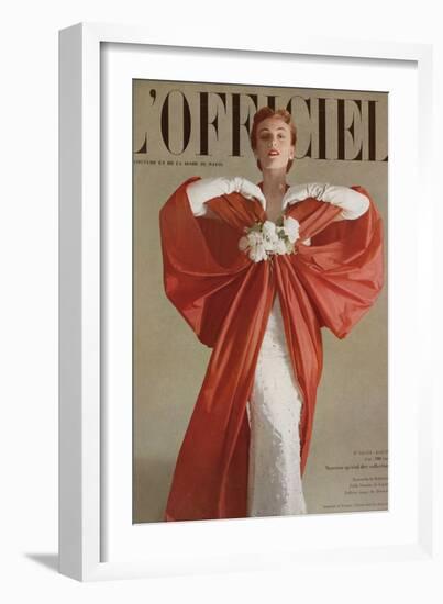 L'Officiel, April 1951 - Ensemble de Balenciaga-Philippe Pottier-Framed Art Print