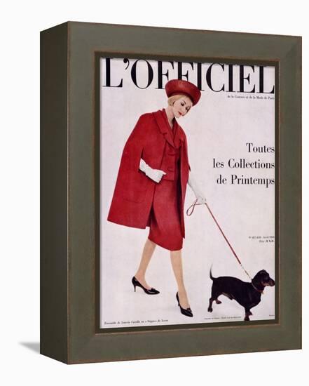 L'Officiel, April 1960 - Ensemble de Lanvin Castillo en Stigaz de Lesur-Philippe Pottier-Framed Stretched Canvas