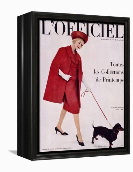 L'Officiel, April 1960 - Ensemble de Lanvin Castillo en Stigaz de Lesur-Philippe Pottier-Framed Stretched Canvas