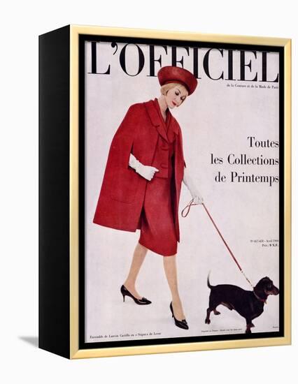 L'Officiel, April 1960 - Ensemble de Lanvin Castillo en Stigaz de Lesur-Philippe Pottier-Framed Stretched Canvas