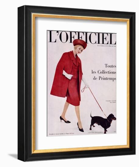 L'Officiel, April 1960 - Ensemble de Lanvin Castillo en Stigaz de Lesur-Philippe Pottier-Framed Premium Giclee Print