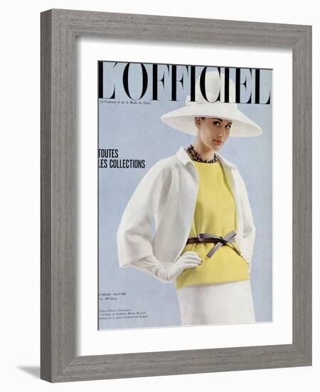 L'Officiel, April 1963 - Tailleur d'André Courrèges-Reichle-Framed Art Print