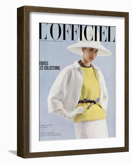 L'Officiel, April 1963 - Tailleur d'André Courrèges-Reichle-Framed Art Print