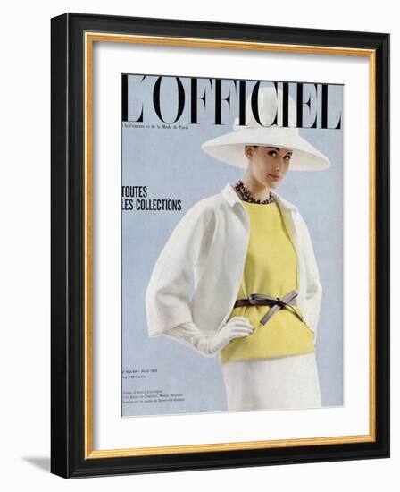 L'Officiel, April 1963 - Tailleur d'André Courrèges-Reichle-Framed Art Print