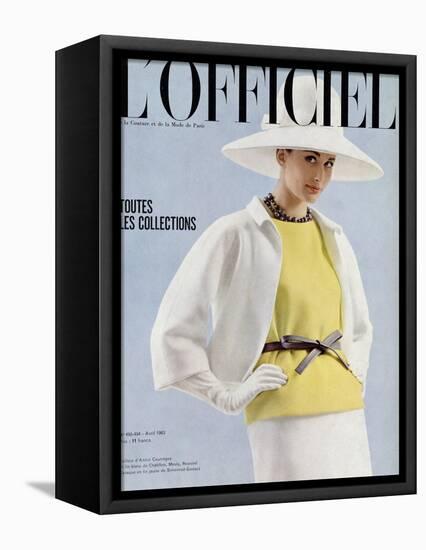 L'Officiel, April 1963 - Tailleur d'André Courrèges-Reichle-Framed Stretched Canvas