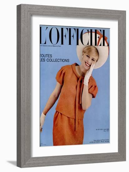 L'Officiel, April 1965 - Deux-Pièces de Pierre Cardin en Toile de Chatillon, Mouly, Roussel-Roland de Vassal-Framed Art Print