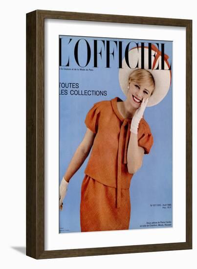 L'Officiel, April 1965 - Deux-Pièces de Pierre Cardin en Toile de Chatillon, Mouly, Roussel-Roland de Vassal-Framed Art Print