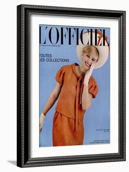 L'Officiel, April 1965 - Deux-Pièces de Pierre Cardin en Toile de Chatillon, Mouly, Roussel-Roland de Vassal-Framed Art Print