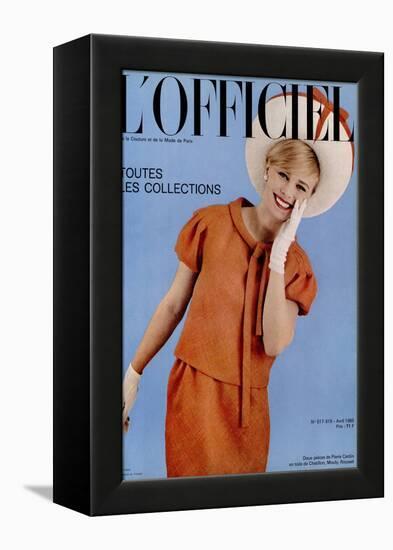 L'Officiel, April 1965 - Deux-Pièces de Pierre Cardin en Toile de Chatillon, Mouly, Roussel-Roland de Vassal-Framed Stretched Canvas