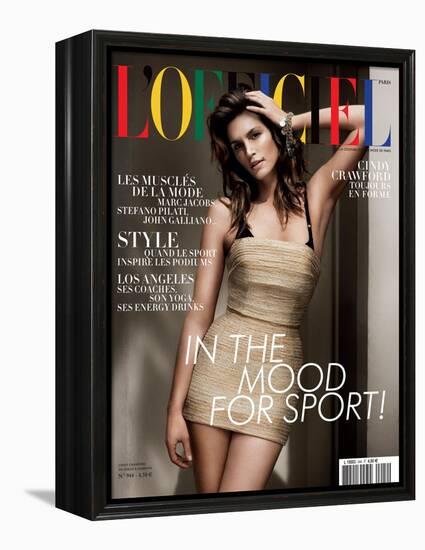 L'Officiel, April 2010 - Cindy Crawford-Paul Wetherell-Framed Stretched Canvas