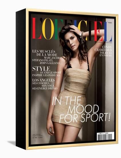 L'Officiel, April 2010 - Cindy Crawford-Paul Wetherell-Framed Stretched Canvas