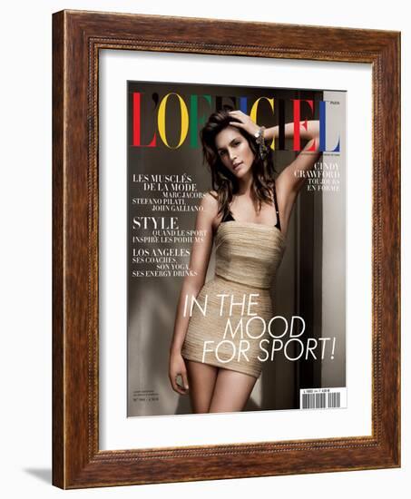 L'Officiel, April 2010 - Cindy Crawford-Paul Wetherell-Framed Art Print