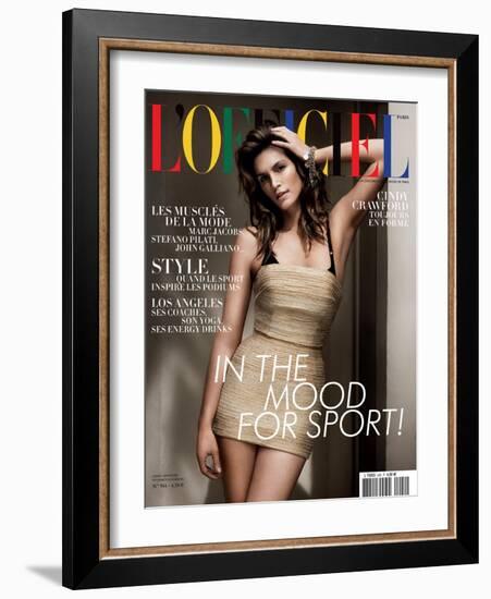 L'Officiel, April 2010 - Cindy Crawford-Paul Wetherell-Framed Art Print