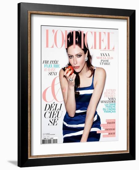 L'Officiel, April 2011 - Anna Mouglalis Porte une Robe en Toile de Coton Prada-Thomas Nutzl-Framed Art Print